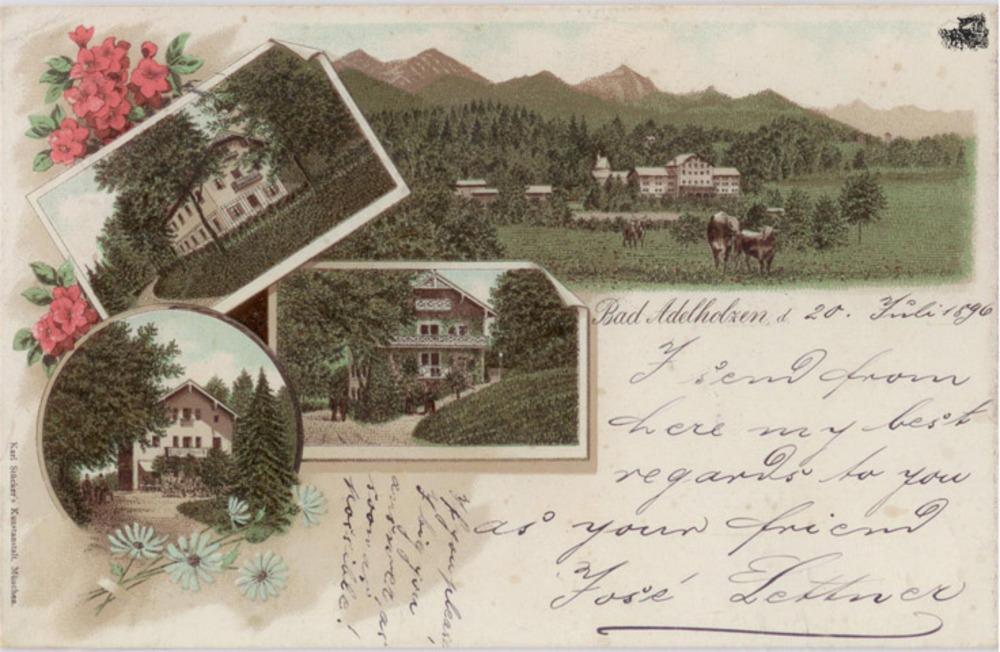 Ansichtskarte Bad Adelholzen, Farblitho 1896