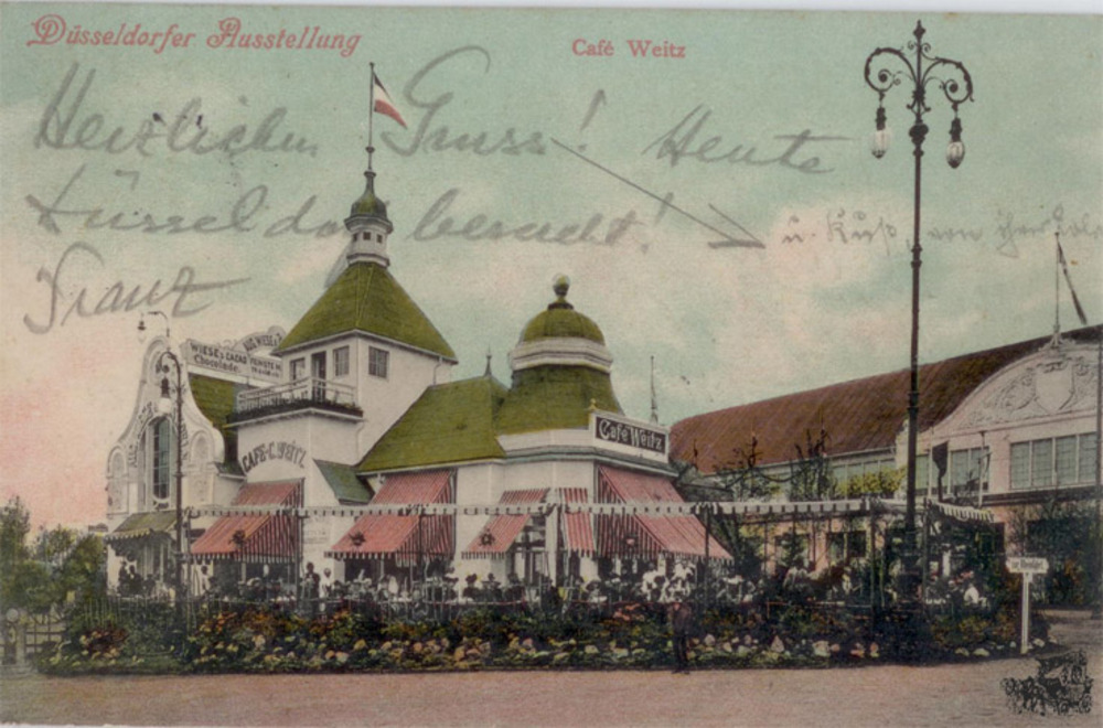Ansichtskarte Düsseldorf Ausstellung Cafe Weitz ca. 1902 