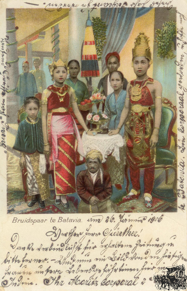 Ansichtskarte Indonesien - Bruidspaar te Batavia