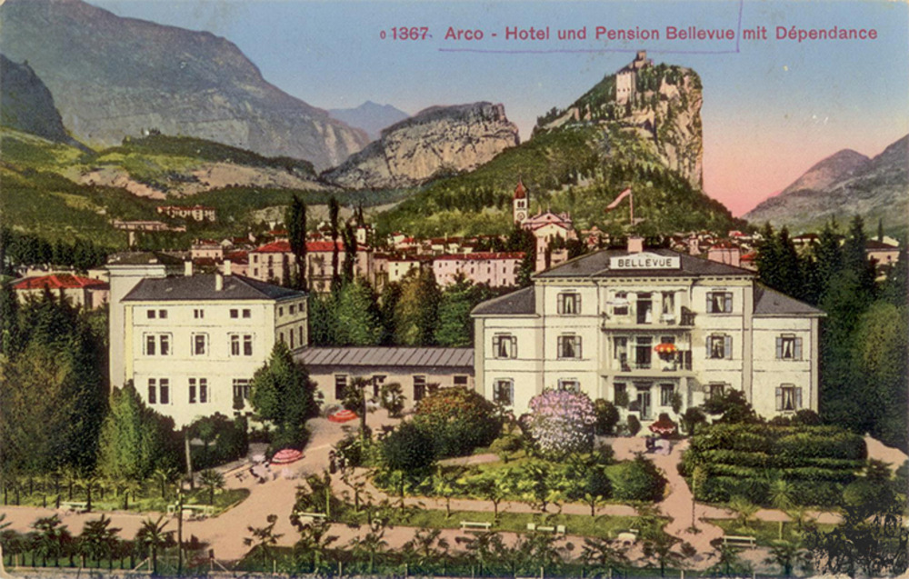 Ansichtskarte Arco - Hotel und Pension Bellevue mit Dependance Ansichtskarte Arco - Hotel und Pension Bellevue mit Dependance