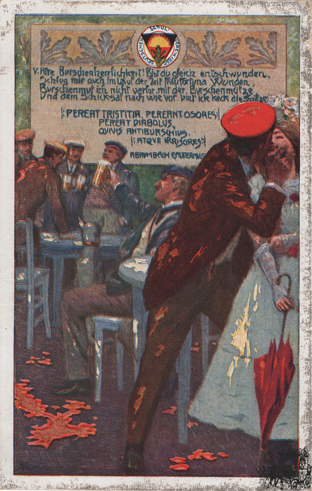 Ansichtskarte Pereat Tristitia Pereant Osores