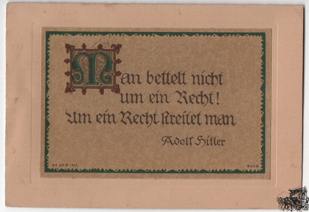 3. Reich - 3 Propaganda-Karten Adolf Hitler Zitate 3. Reich - 3 Propaganda-Karten Adolf Hitler Zitate
