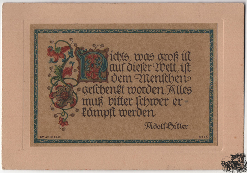 3. Reich - 3 Propaganda-Karten Adolf Hitler Zitate