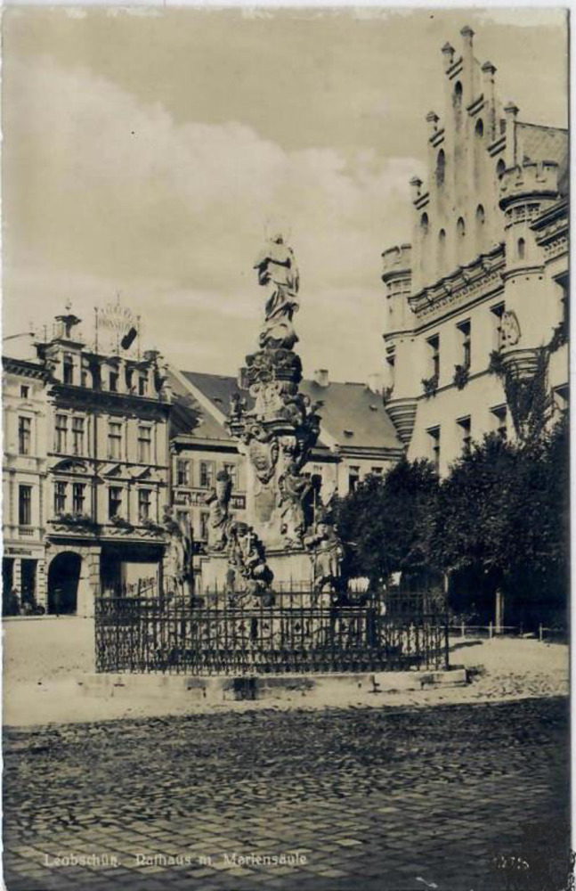 Ansichtskarte Leobschütz (Głubczyce), Rathaus, gelaufen 1932