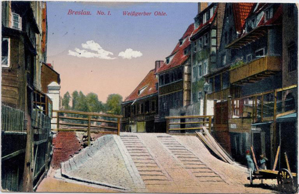 Ansichtskarte Breslau, Weißgerber Ohle, gelaufen 1913