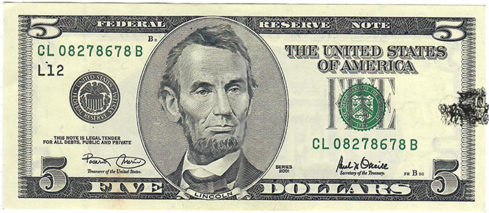 5 Dollar 2001 USA - bankfrisch