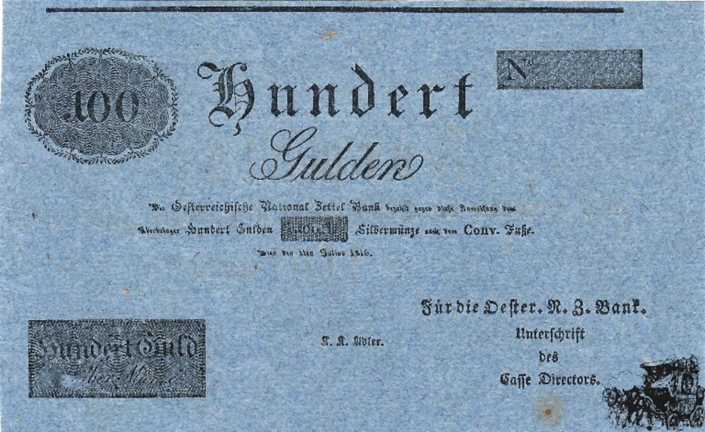 100 Gulden 1816 - Österreich - Formular