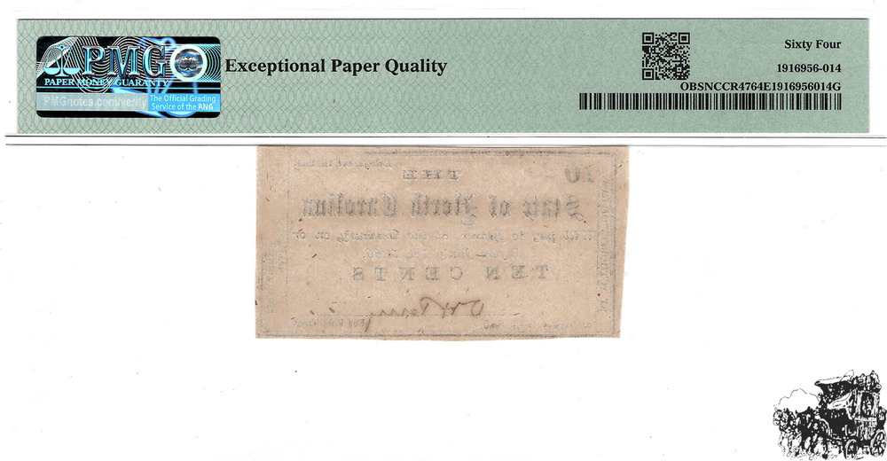 10 Cent 1861 USA / North Carolina  - PMG Grad 64 EPQ - nur 1 besser bewertet