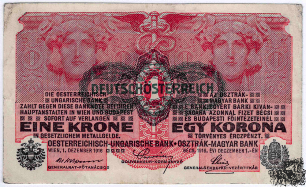 1 Krone 1919 - Deutschösterreich - vorzüglich
