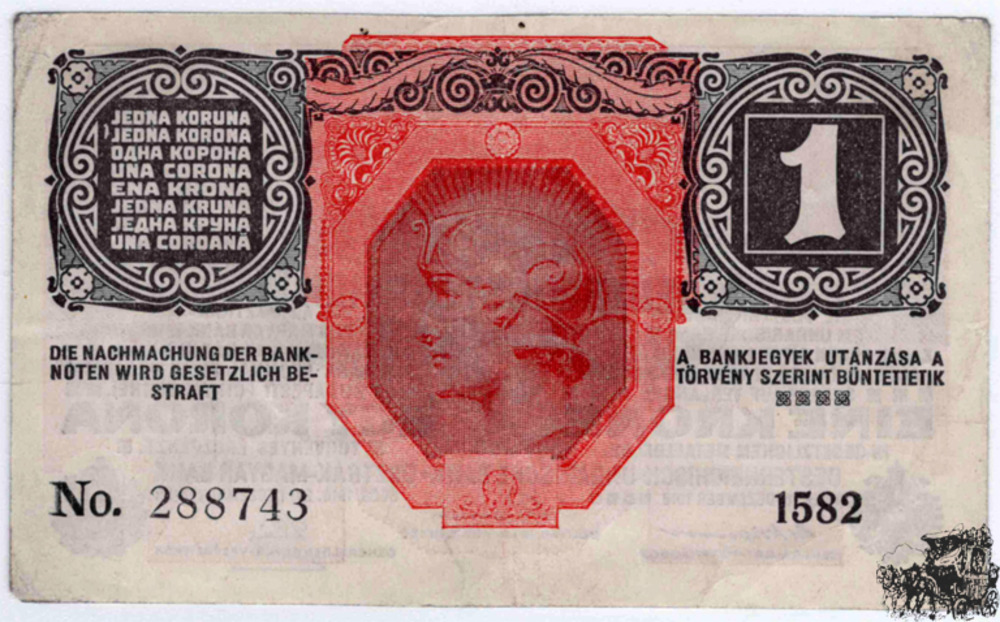 1 Krone 1919 - Deutschösterreich - vorzüglich
