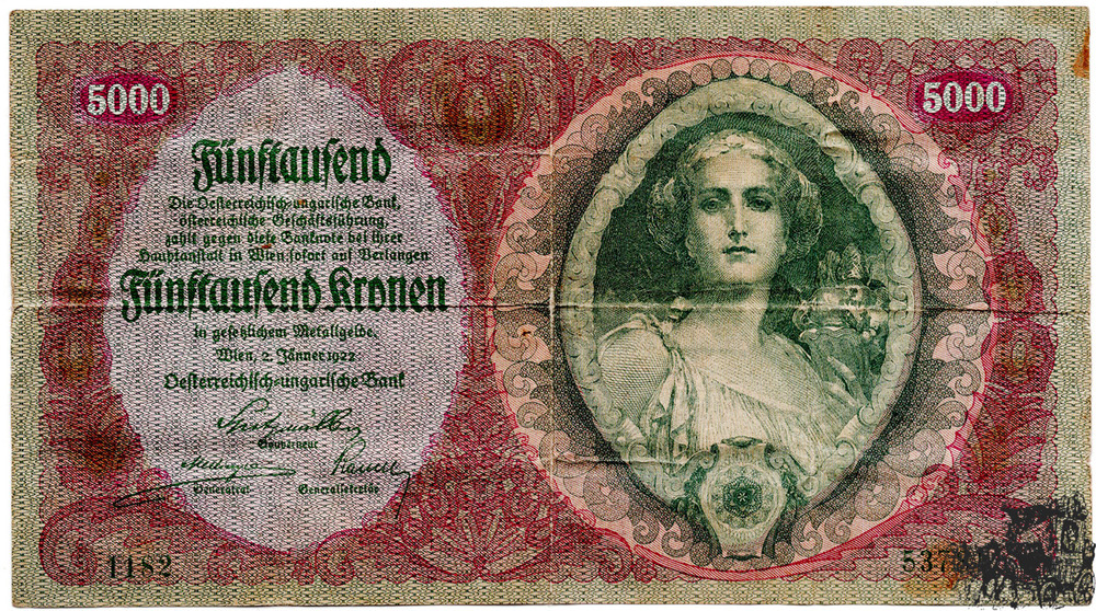 5000 Kronen 1922 - Österreich - schön 5000 Kronen 1922 - Österreich - schön
