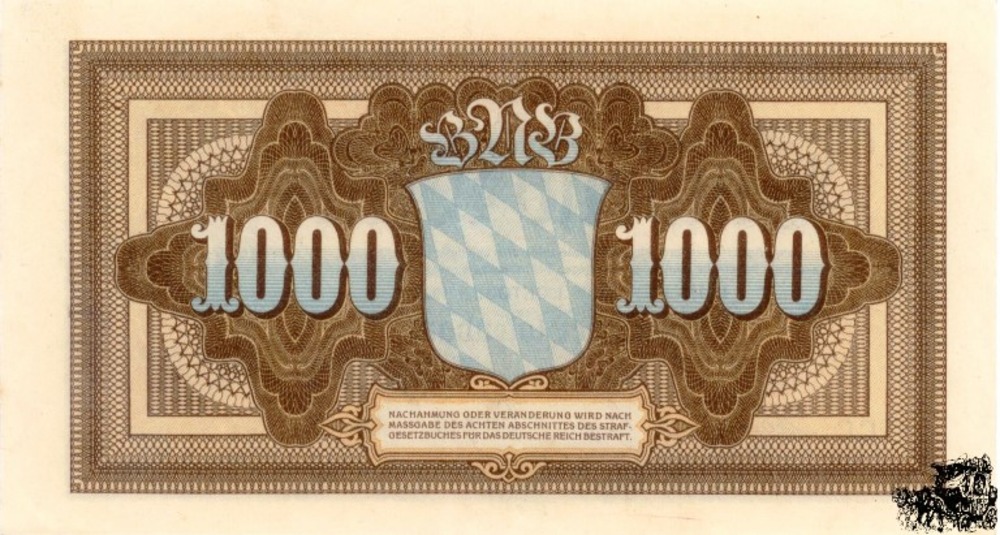 1000 Mark 1922 - Bayerische Notenbank