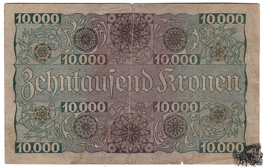 10000 Kronen - 1924 - Österreich - violetter Unterduck - schön