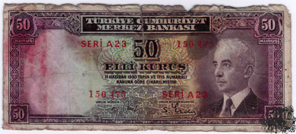 50 Kurus 1930 Türkei - minder erhalten
