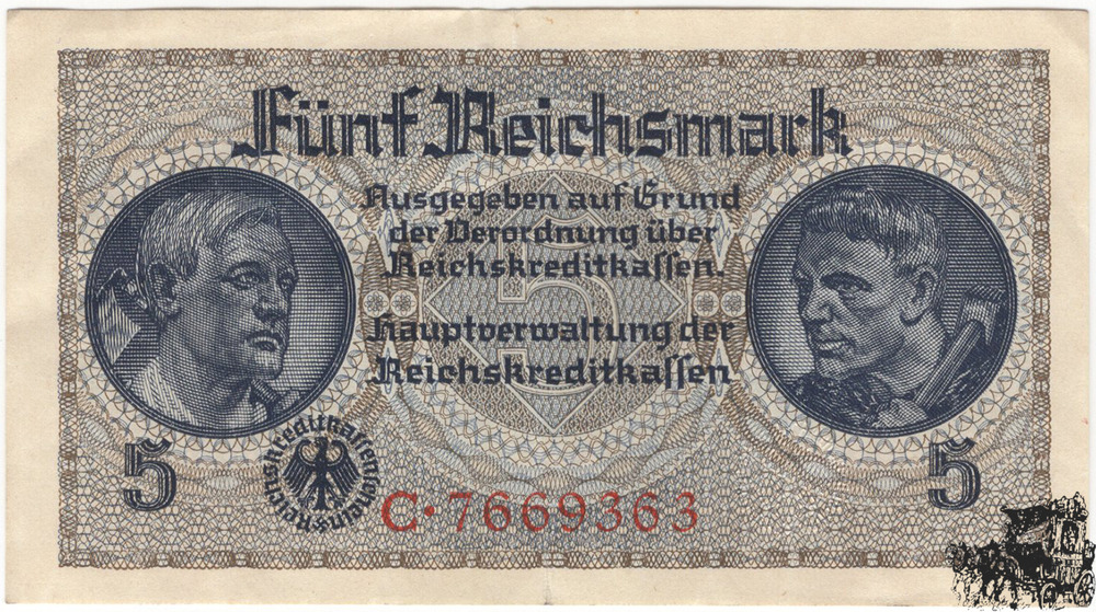 5 Reichsmark o.D. - 7-stellig - vorzüglich