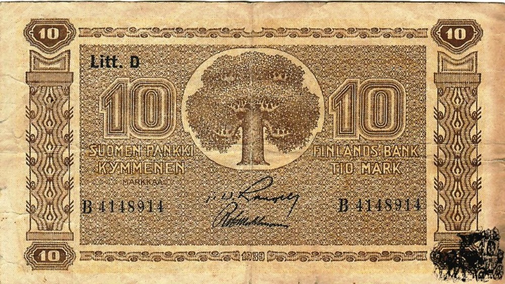 10 Markkaa 1939 - Finnland