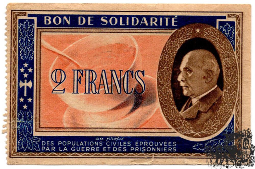 2 Francs 1941 Bon de Solidarite - Frankreich - sehr schön