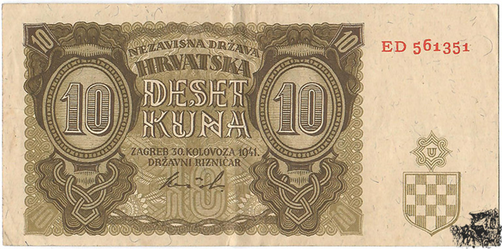 10 Kuna 1941 - Kroatien - vorzüglich