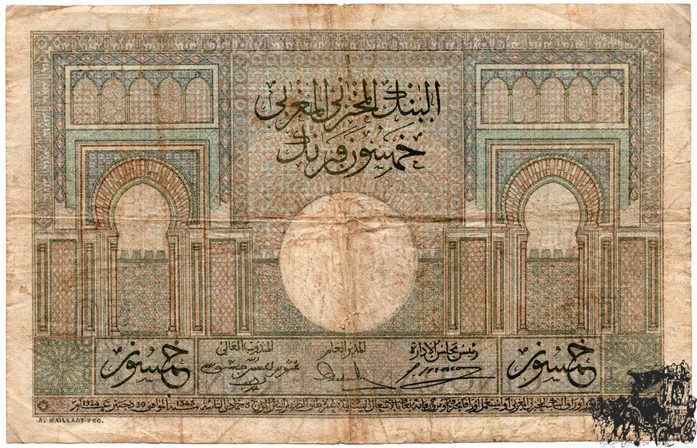 50 Francs 1941 - Marokko - schön
