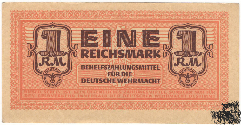 1 Reichsmark o.D. - Militärgeld deutsche Wehrmacht - bankfrisch