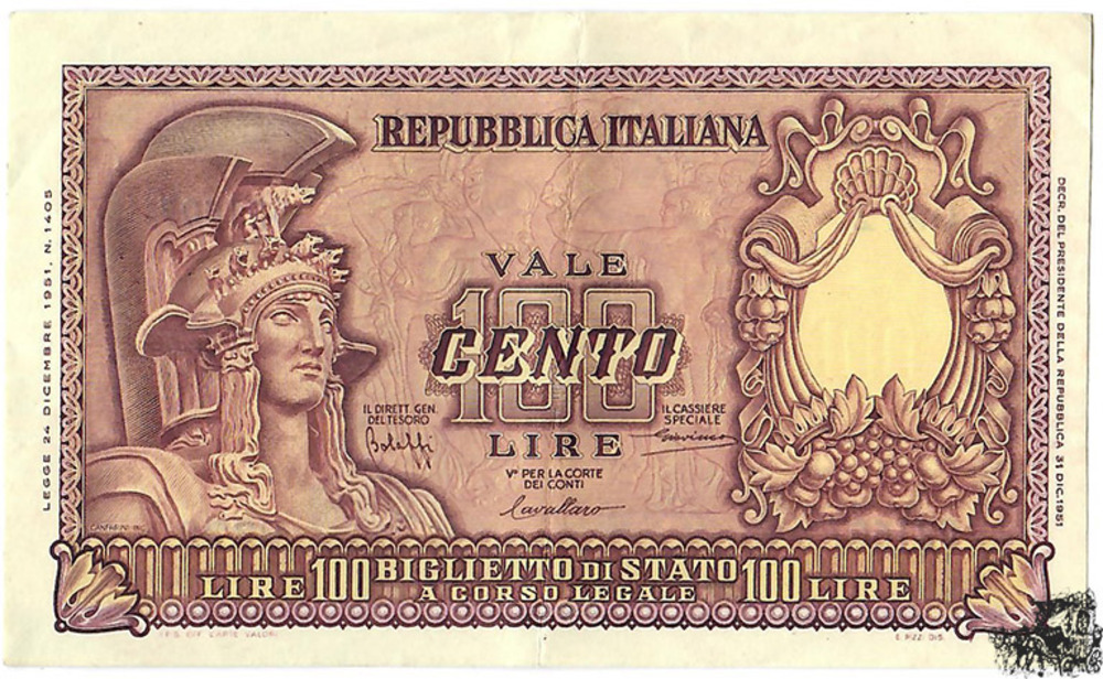 100 Lire 1951 - Italien - vorzüglich