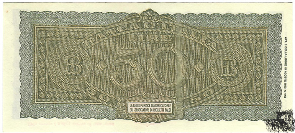 50 Lire 1944 - Italien - vorzüglich