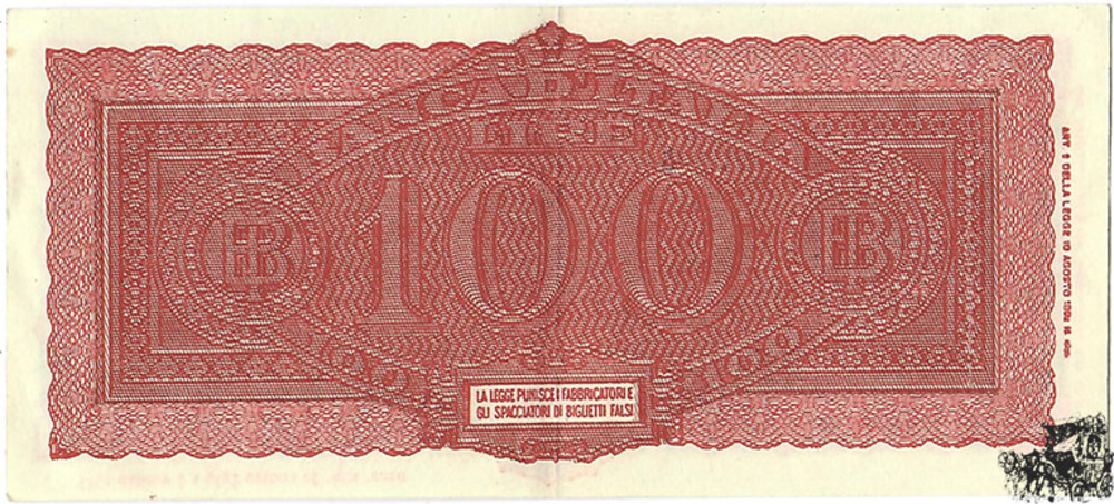 100 Lire 1944 - Italien - vorzüglich