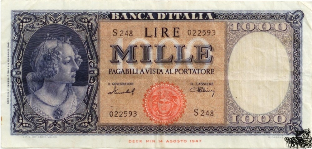 1000 Lire 1948 - Italien