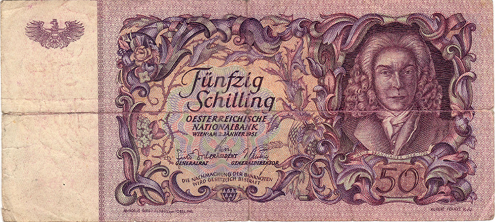 50 Schilling 1951 - 2.Republik - schön