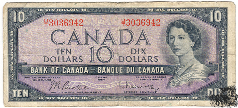 10 Dollar 1954 Kanada - schön