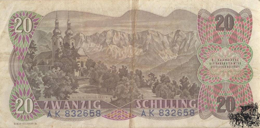 20 Schilling 1956 - 2.Republik - sehr schön