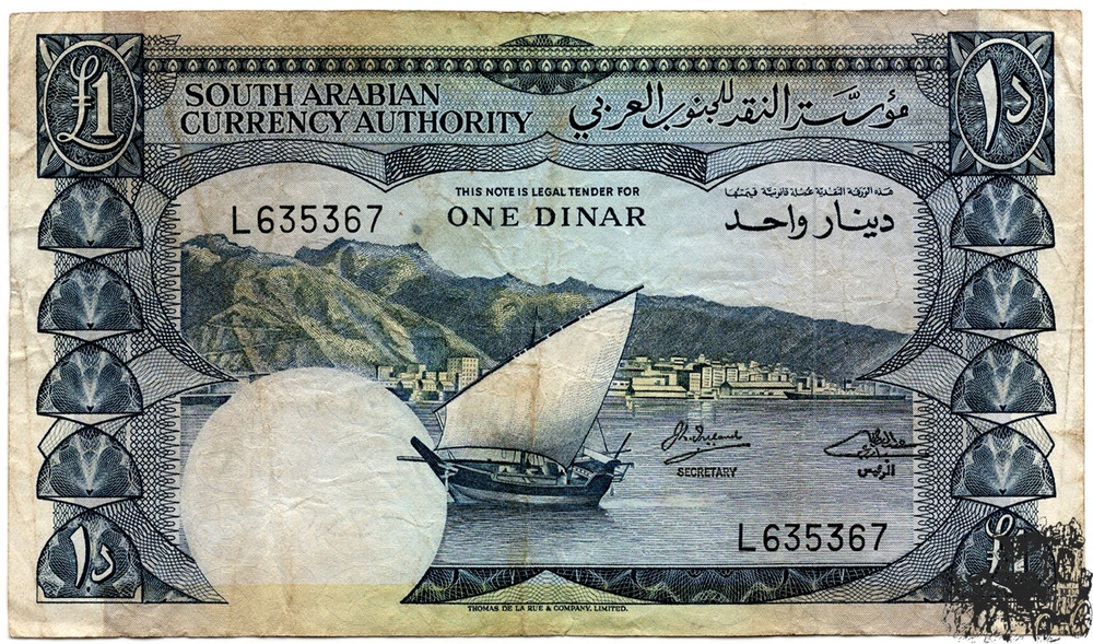 1 Dinar 1965 - South Arabian Currency Authority (Jemen) - schön