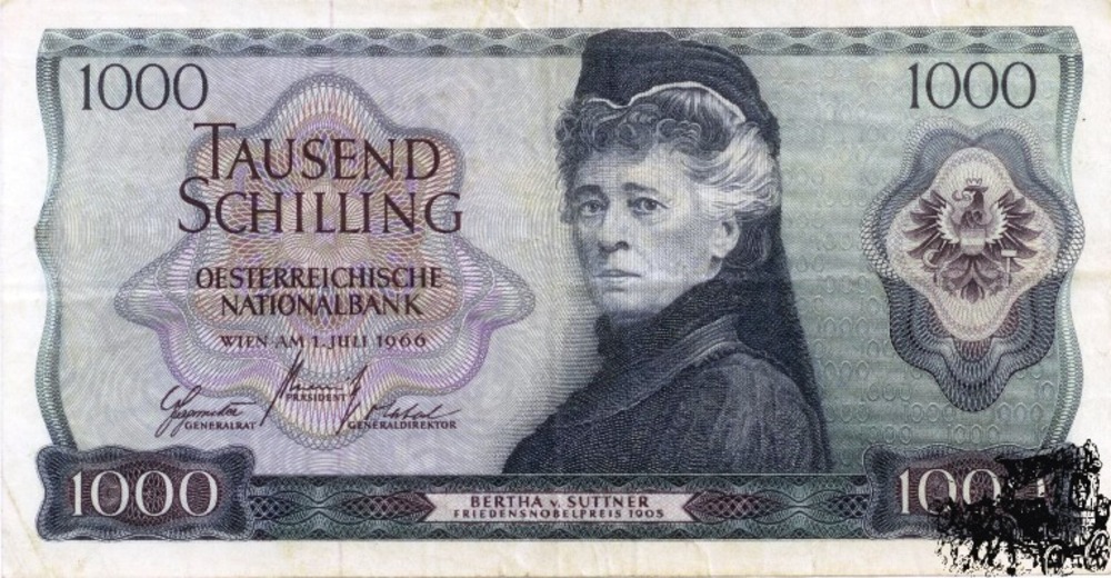 1000 Schilling 1966 - 2.Republik - sehr schön