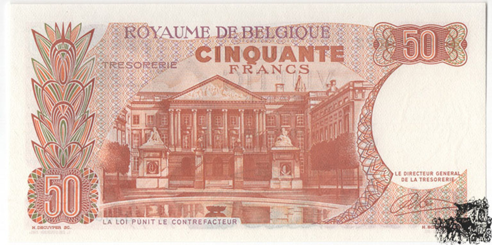 50 Frank 1966 Belgien - bankfrisch