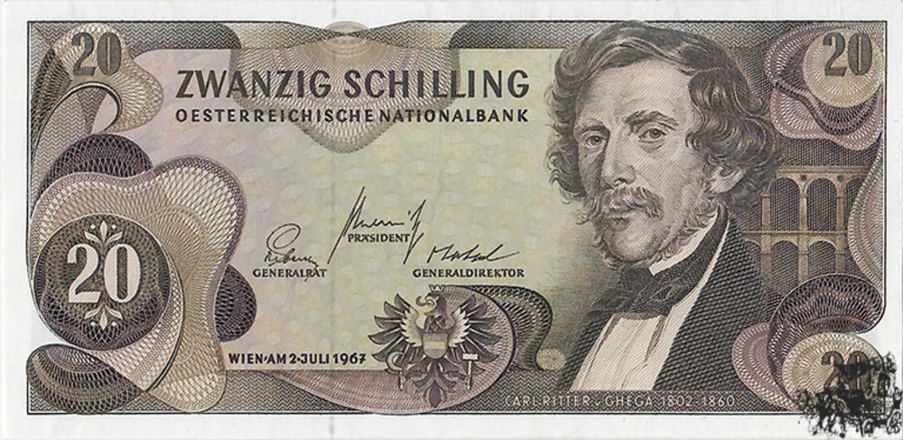 20 Schilling 1967 - 2.Republik - kassenfrisch