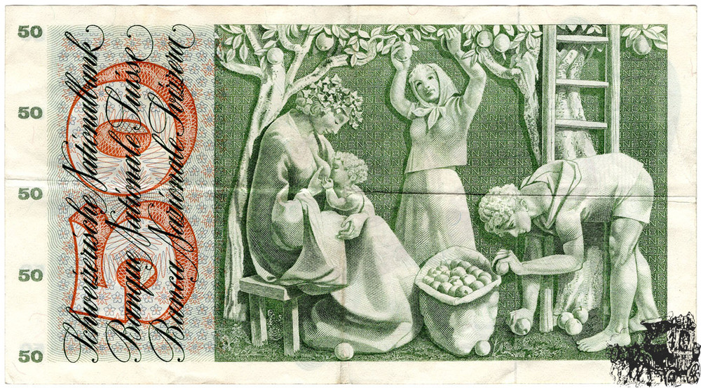 50 Franken 1971 - Schweiz - sehr schön