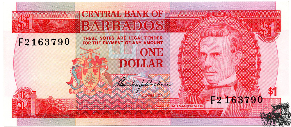 1 Dollar 1973 -Barbados - bankfrisch-