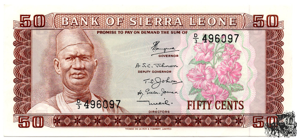 50 Cents 1974 Sierra Leone - bankfrisch