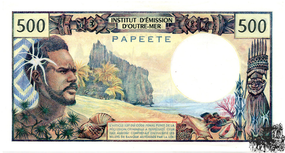 500 Francs 1977 - Tahiti - bankfrisch
