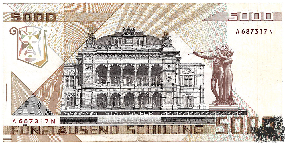 5000 Schilling 1988 - 2.Republik - sehr schön 5000 Schilling 1988 - 2.Republik - sehr schön