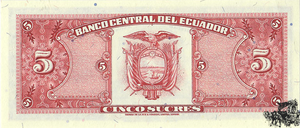 5 Sucres 1988 - Ecuador - bankfrisch