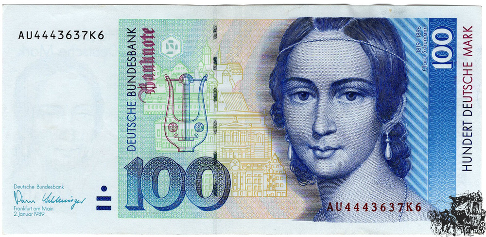 100 Mark 1989 - Deutschland - vorzüglich