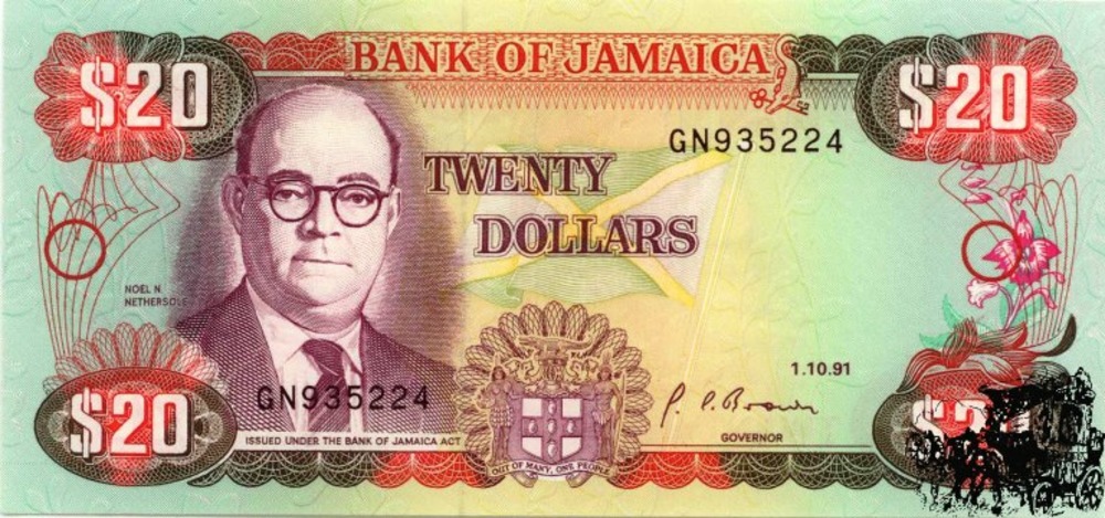 20 Dollar 1991 - Jamaica