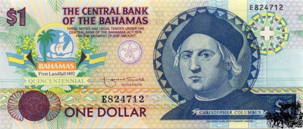 1 Dollar 1992 - Bahamas - bankfrisch
