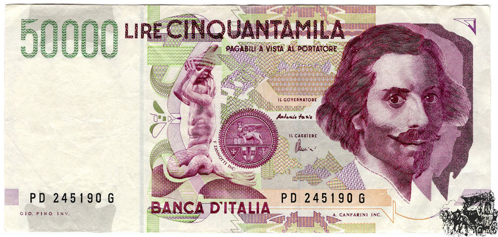 50.000 Lire 1992 - Italien - sehr schön