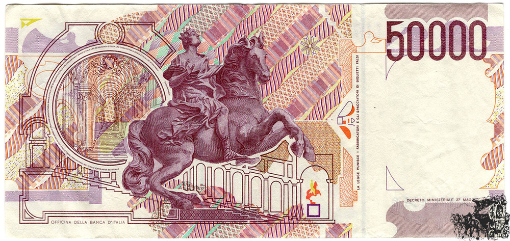 50.000 Lire 1992 - Italien - sehr schön