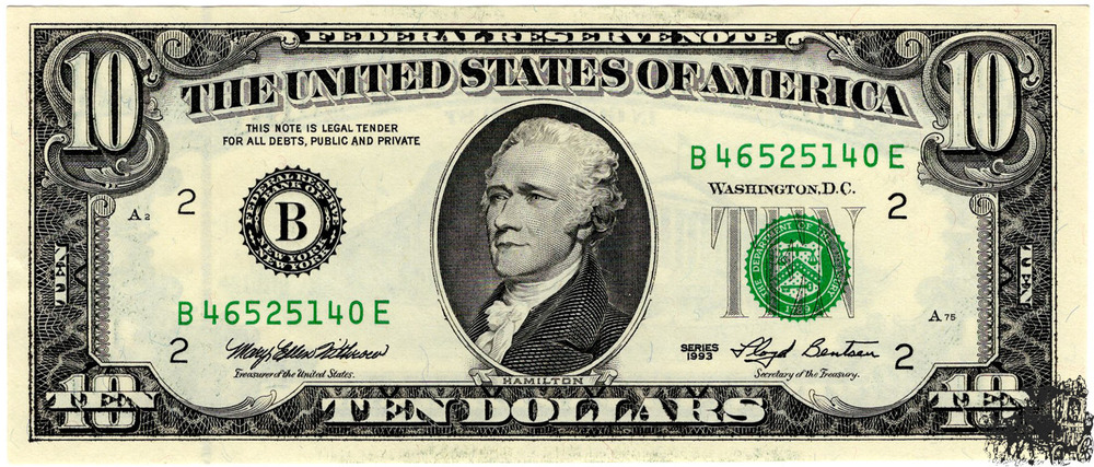 10 Dollar 1993 USA - New York - bankfrisch
