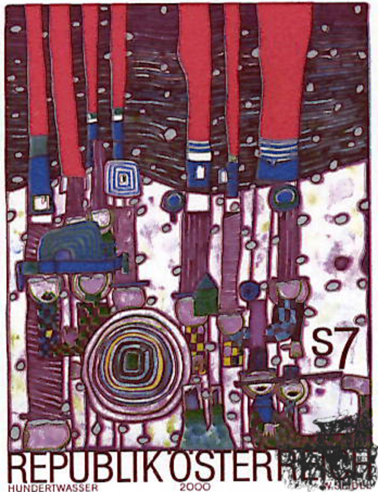 Österreich o 2000 , ATS 7,00 - Friedensreich Hundertwasser