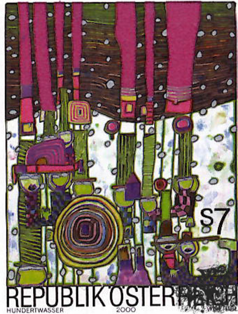 Österreich o 2000 , ATS 7,00 - “Friedensreich Hundertwasser“
