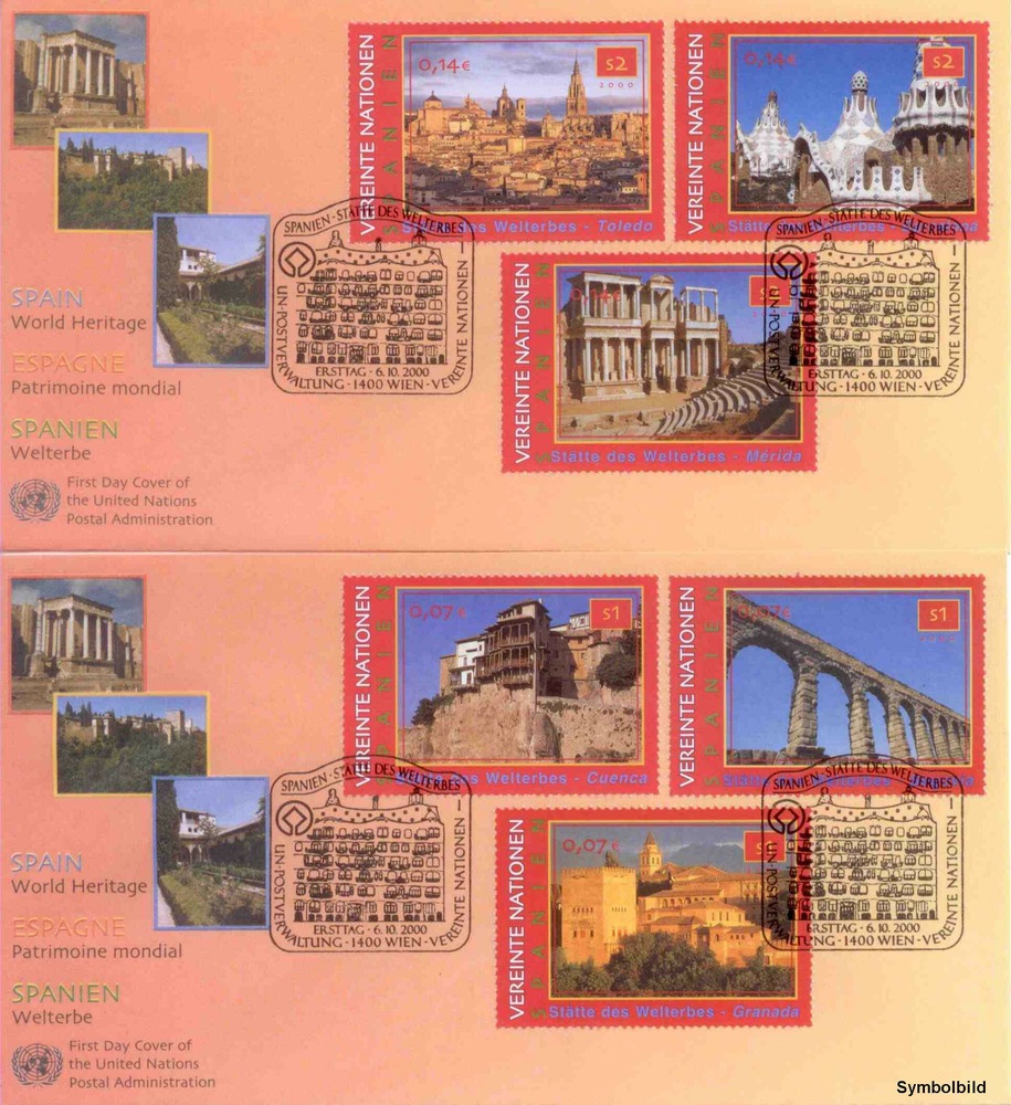 UNO Wien - FDC , ATS 9,00 / € 0,63 - UNESCO-Welterbe: Spanien UNO Wien - FDC , ATS 9,00 / € 0,63 - UNESCO-Welterbe: Spanien